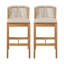 Ensemble de tabourets d'extérieur Louie avec design ergonomique et coussin amovible