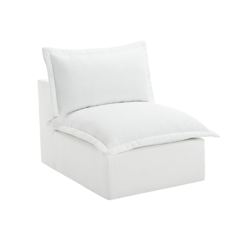 Upholstered Accent Chair, White 