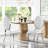 Modern Dining Chair Set, Oval Backrest Faux Leather Upholstery And Polished Stainless Steel Legs-134372790-134372788