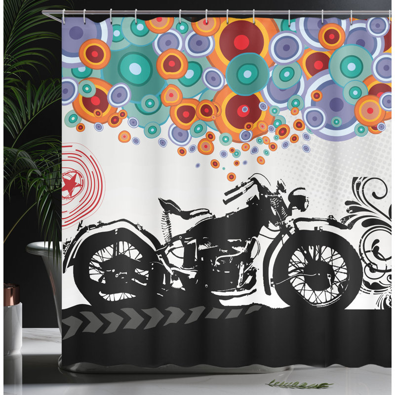 Ensemble de rideau de douche et crochets manly, H 84 po x l 69 po