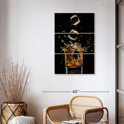 Whiskey Ice Splash - ensemble de 3 toiles tendues