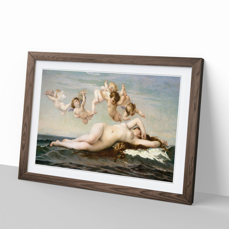 The Birth of Venus Vol.1 by Alexandre Cabanel - Picture Frame Painting, Walnut Framed, 48cm H x 65cm W x 2cm D