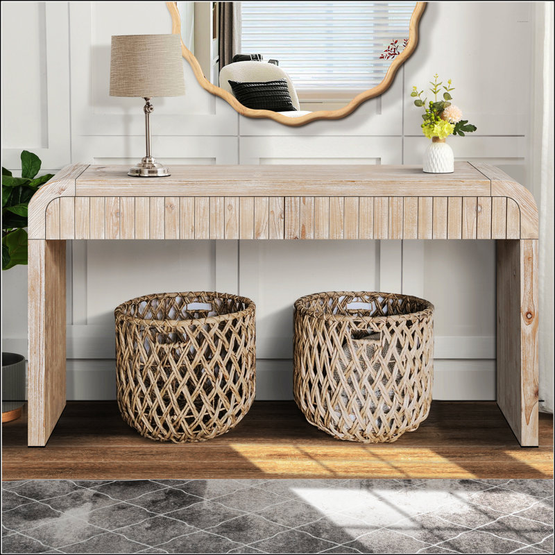 Console rétro Colynn, Bois naturel délavé