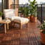 30 tuiles de terrasse en bois d'acacia imbriquées à motif rayé, plancher de bois franc carré 12 po x 12 po