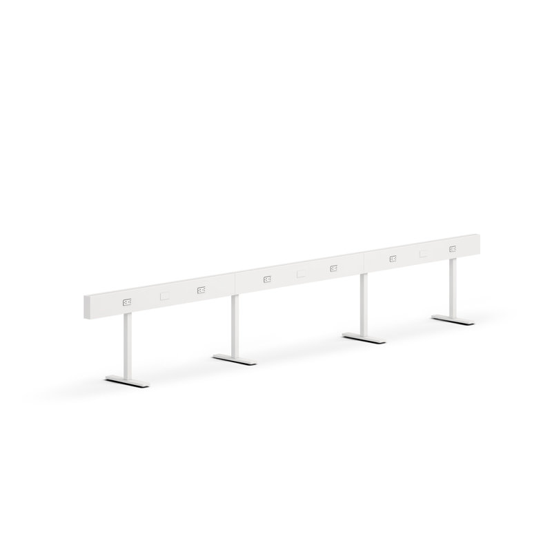 Rail électrique à rampe, H 23,5 po x l 150 po x P 14,5 po, Blanc