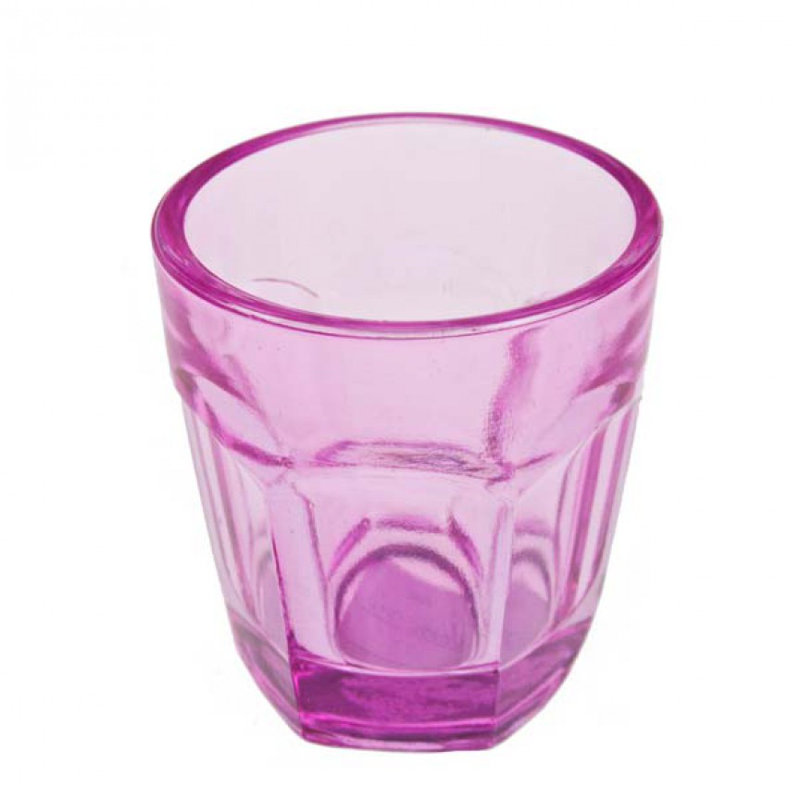 Glass Tabletop Tealight Holder, Pink