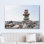 Zen Stones " Zen Stones Balance Pebbles Stack Over Blue Sea "