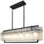 40'' 6-Light Black Linear Chandelier with Water Ripple Textured Glass Panels – Industrial Pendant Lighting for Kitchen Island & Dining RoomIsland Living Room Rectangular Lighting-1210933509