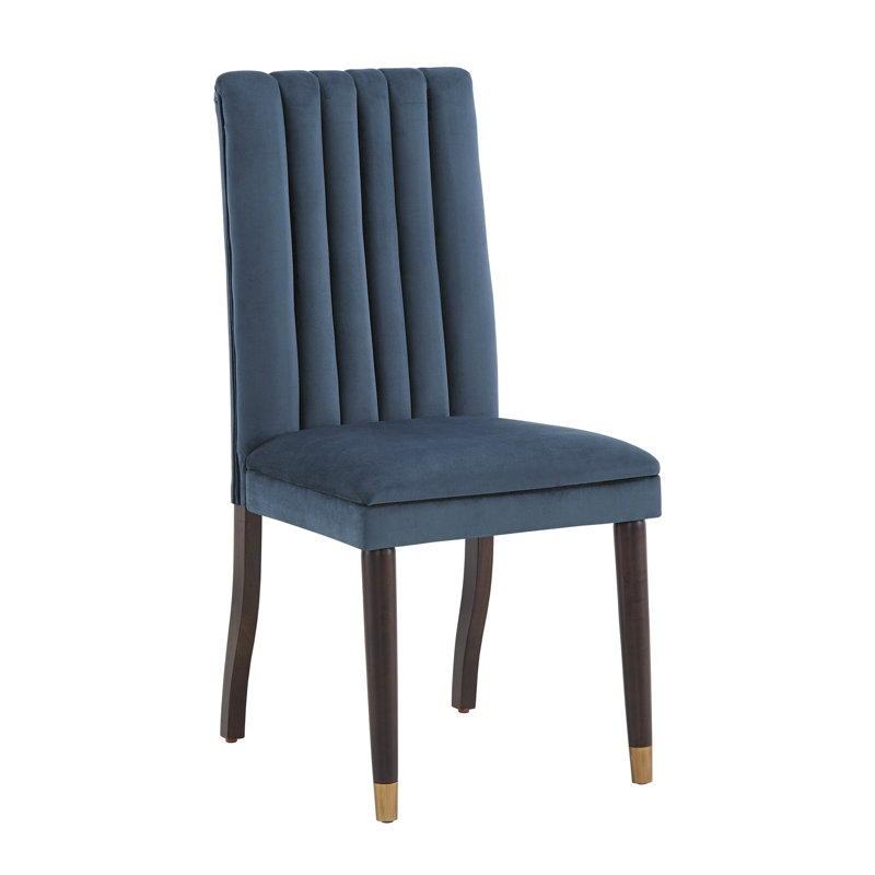 Antonella 18.62'' H Velvet Upholstered Parsons Chair, Blue