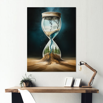 Hyperealistic Hour Glass II - Surrealism landscape Metal Wall Decor