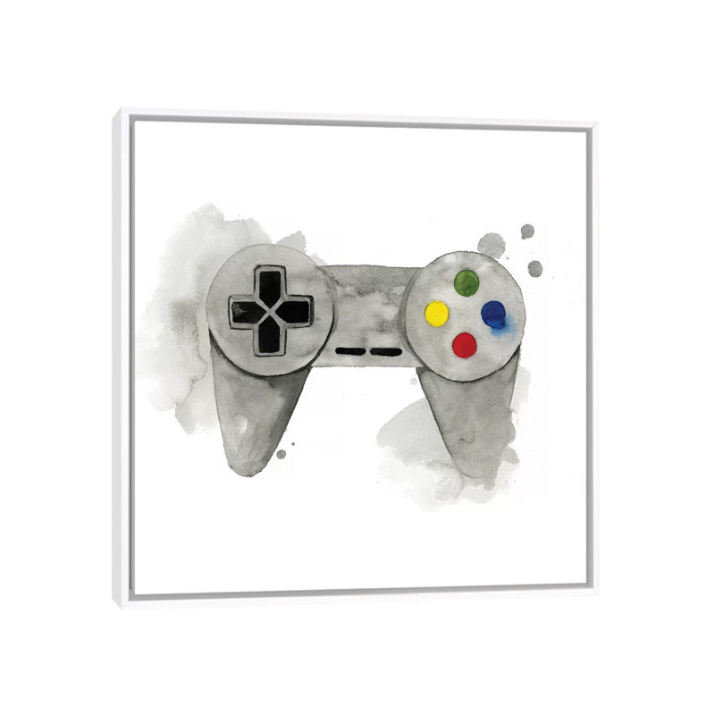 « Gamer III » par Grace Popp-impression d’art graphique, Pas de tapis, H 18 po x l 18 po x 1,5 po, Toile blanche encadrée