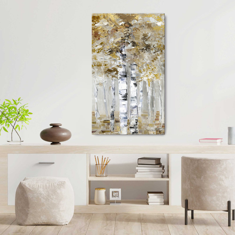 "Neutral Birch II" par Sally Swatland, reproduction sur toile, H 60 po x l 36 po x P 1,5 po