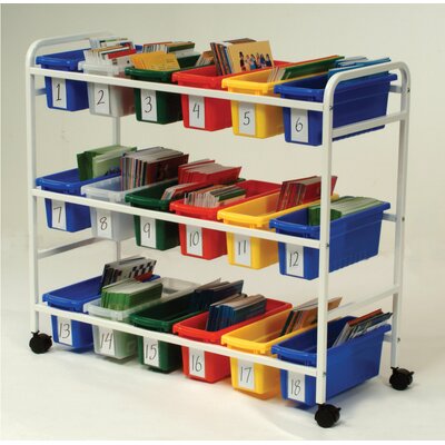 Leveled Reading Book Browser Double Sided 18 Compartment Cubby with Casters -  Copernicus, BB005-18-1