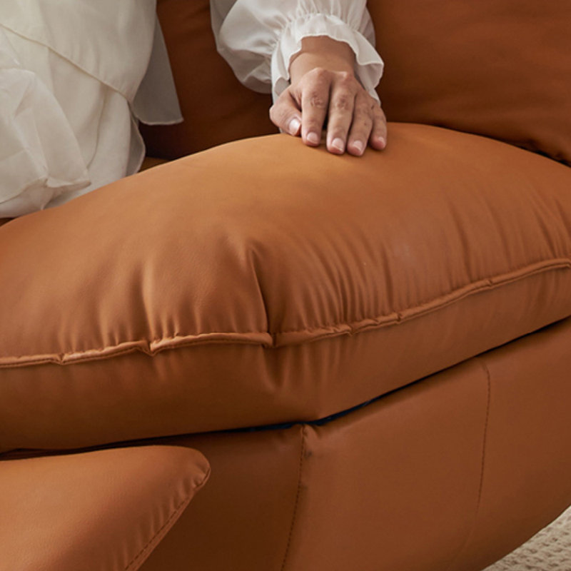 Lillee Faux Leather Recliner, Orange Faux Leather