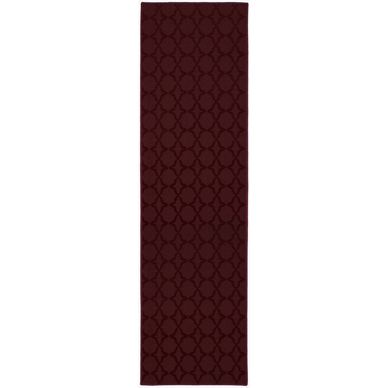 Togut Geometric Tufted Chili Red Area Rug, Rectangle 2' x 12'
