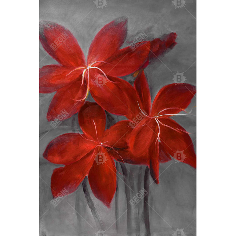 Asiatic Lily - Asian Gray Canvas for Elegant Home Decor