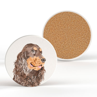 COCKER SPANIEL CERAMIC ROUND COASTER