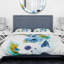 Ensemble de housse de couette anémones et plumes de paon peintes à la main Designart-35228960