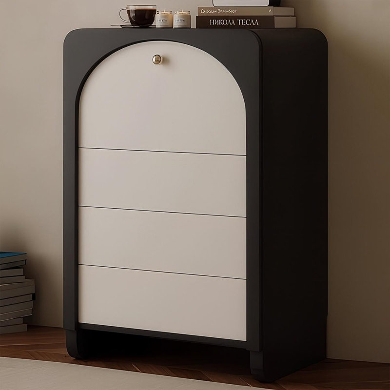 Armoire d'appoint moderne en bois manufacturé noir