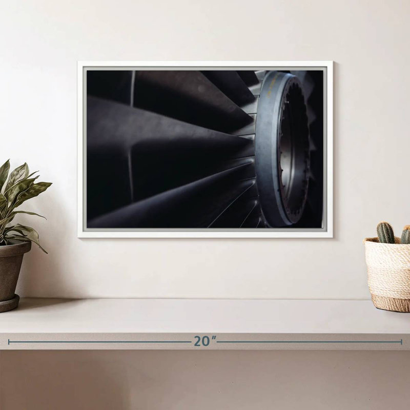 Moteur d'avion, Cadre flottant blanc, 13 po x 9 po