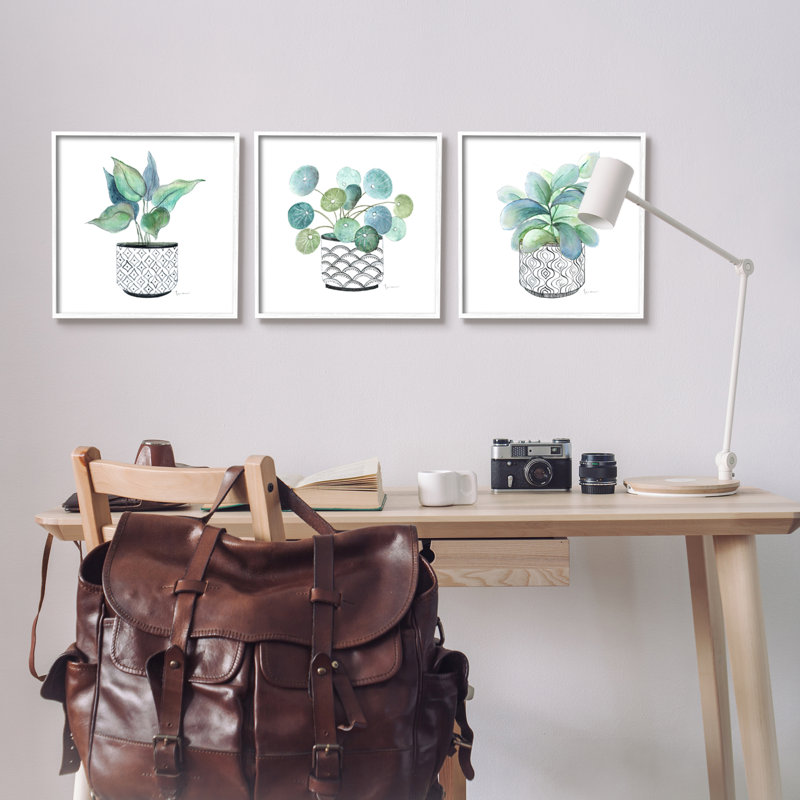 "Vase à motif de fleurs luxuriantes" par Tava Studios - ensemble de 3 impressions sur toile, H 17 po x l 17 po x P 1,5 po