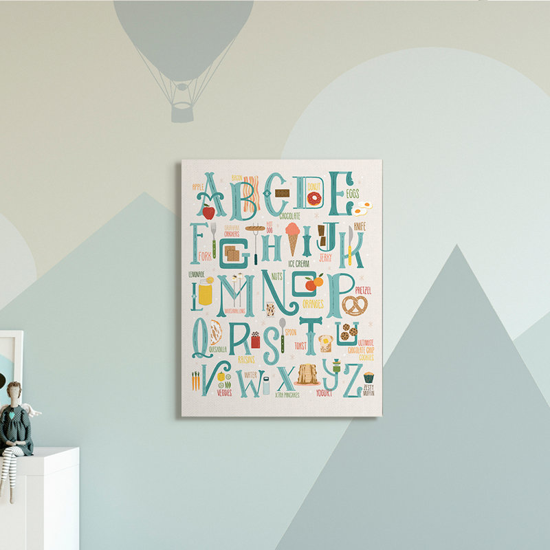 Graball - Alphabet des aliments, Toile tendue, H 40 po x l 30 po x P 1,5 po