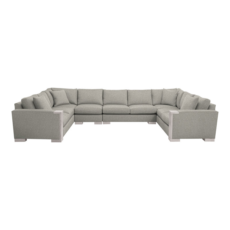 Michael Weiss 4-Piece Abingdon Sectional, Tarbee Pebble, Dove Gray