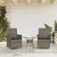  Chaise de jardin en rotin PE gris, bois d'acacia massif, acier thermolaqué