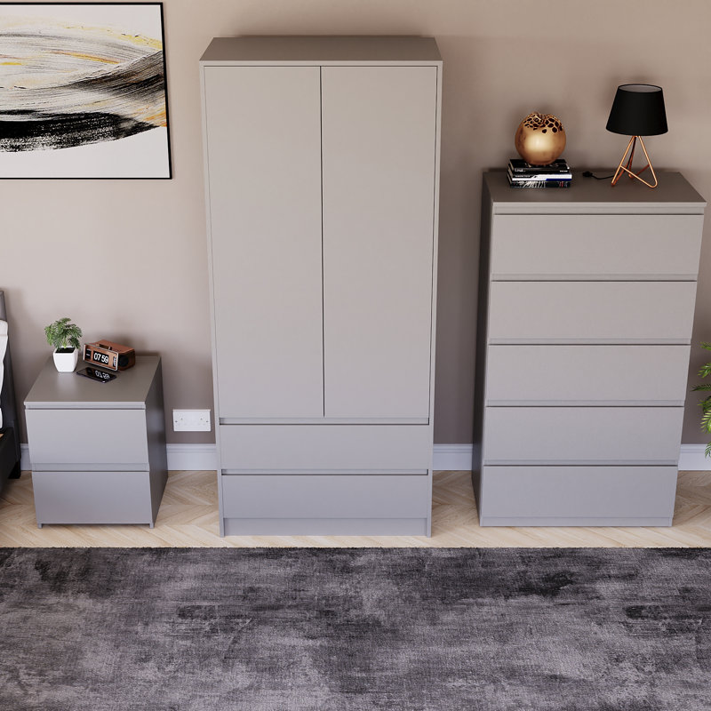 Romeon Piece Bedroom Set, Grey