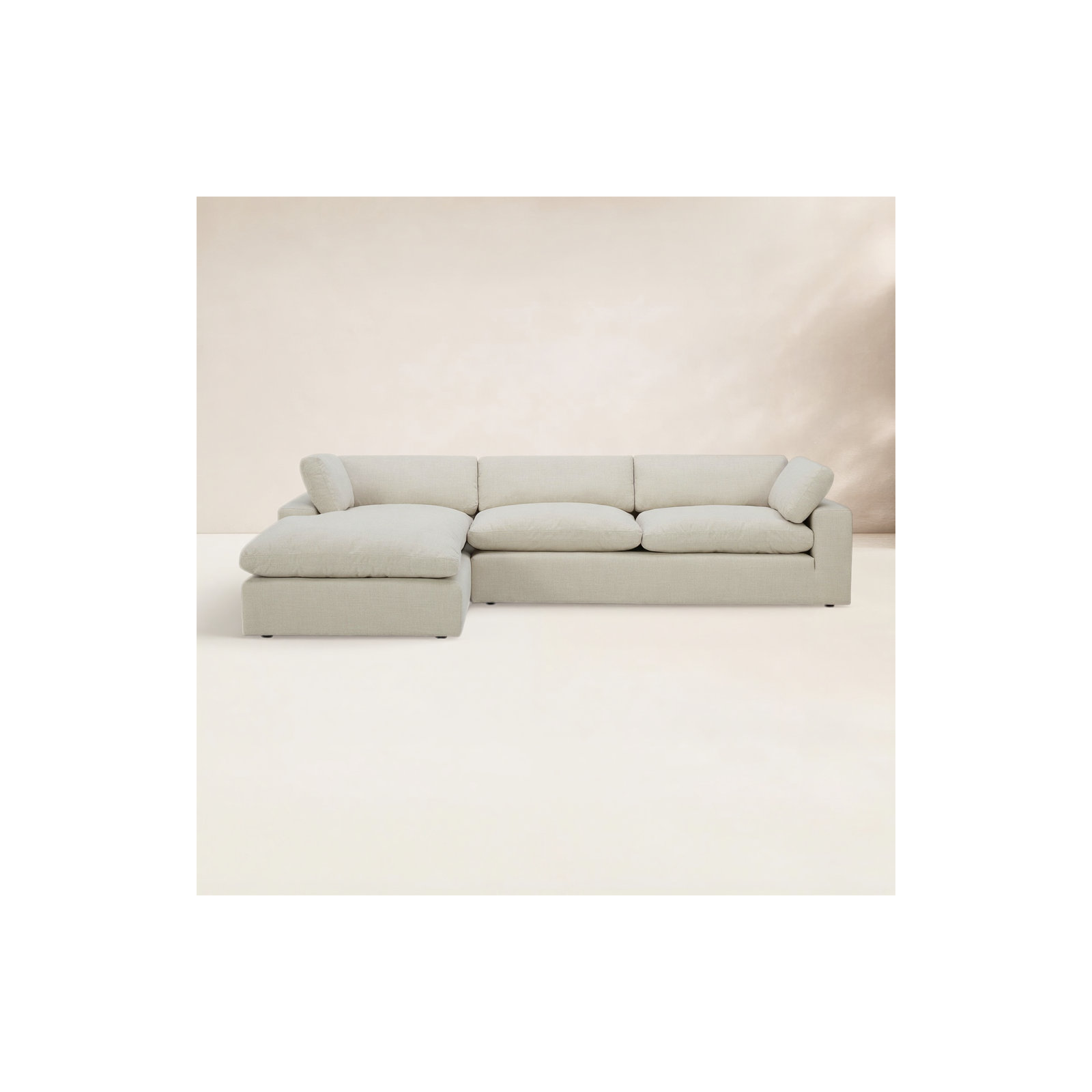 Asher 2 - Piece Upholstered Chaise Sectional, Effie Linen Performance Linen, Left Hand Facing