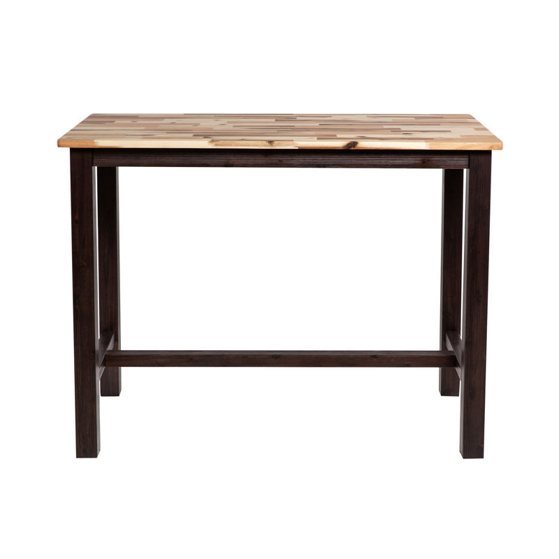Lorraine Acacia Solid Wood Dining Table, Blended Espresso/Espresso