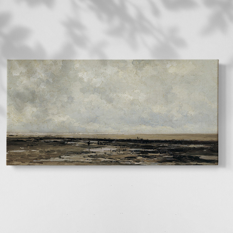 Paysage, série DCC-XXVI, toile tendue avec châssis, prête à être accrochée, H 17 po x l 33 po, Doré