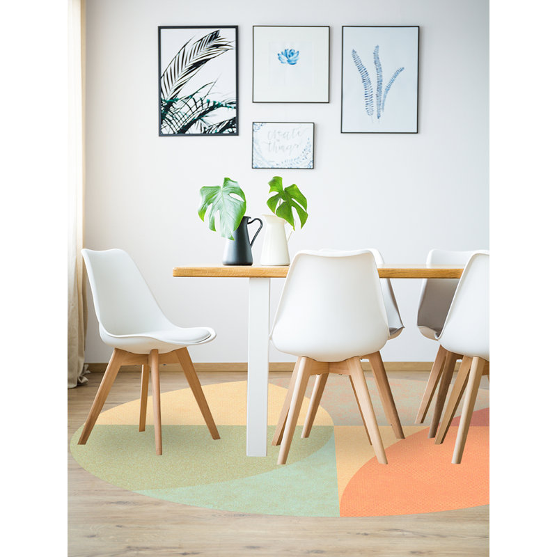 Burtt Vinyl Machine Printed Area Rug, Round 4'11.1"
