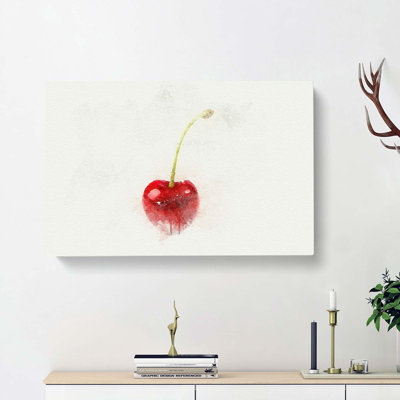 Lone Cherry In Abstract - Wrapped Canvas