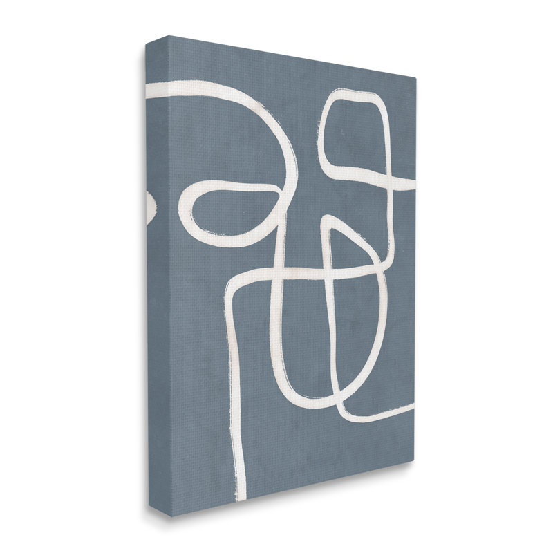 Dessin abstrait ligne abstraite cursive, Plaque murale, H 30 po x l 40 po