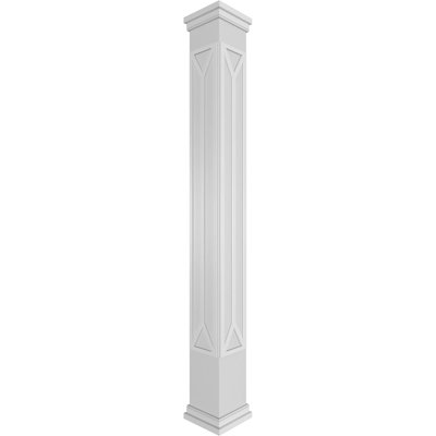 Craftsman Classic Square Non-Tapered San Carlos Mission Style Fretwork Column w/ Prairie Capital & Prairie Base