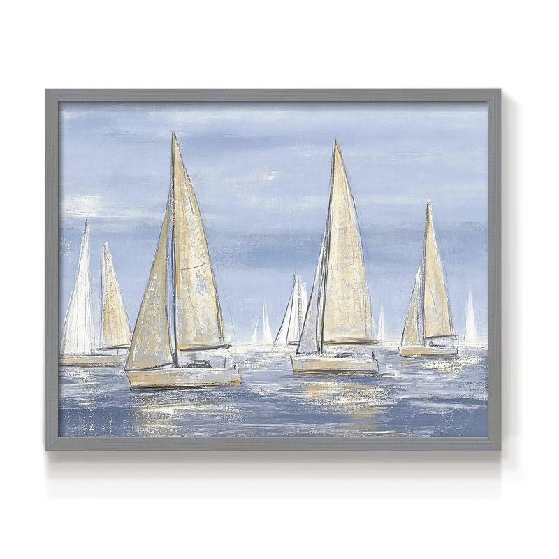 Nautical Series-I - Reproduction encadrée - Restickable, H 22 po x l 28 po, Gris