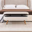 Banc de rangement ovale avec pieds en bois-114728475