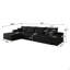 Canapé modulaire en forme de L de 135 po avec méridienne en forme de L, canapé modulaire moderne avec assise profonde, fauteuils rembourrés pour la chambre à coucher du salon, aucun assemblage requis, noir (tissu en velours côtelé moelleux)-1067014517-1067014515