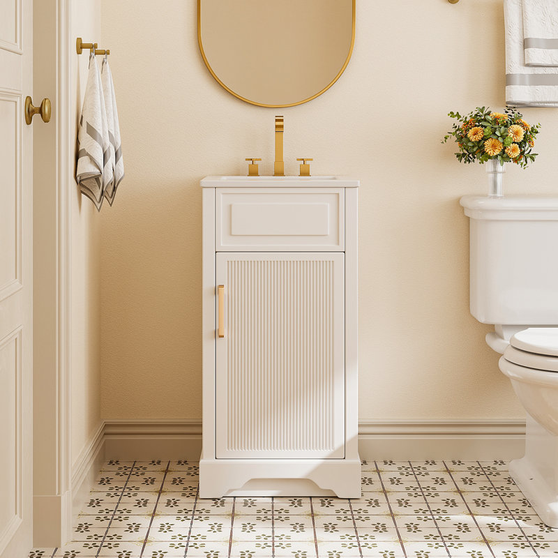 Meuble-lavabo 18 po avec comptoir en céramique