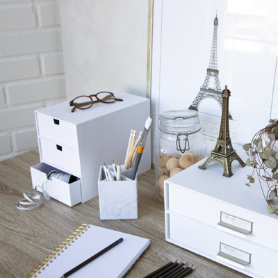 Bigso Ingrid 3-Drawer Fiberboard Desk Organizer Drawers