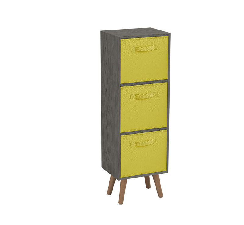 Fika 30cm W 3 - Drawer Chest of Drawers, Yellow/Pine