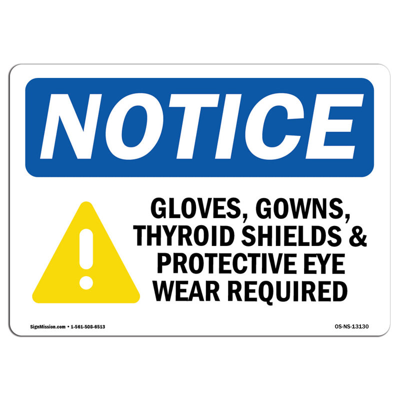Gloves Gowns Thyroid Shields Sign