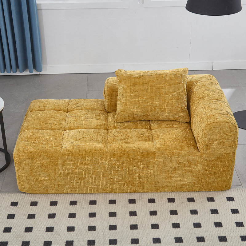 Canapé confortable en chenille pour des espaces de vie relaxants et élégants, Jaune