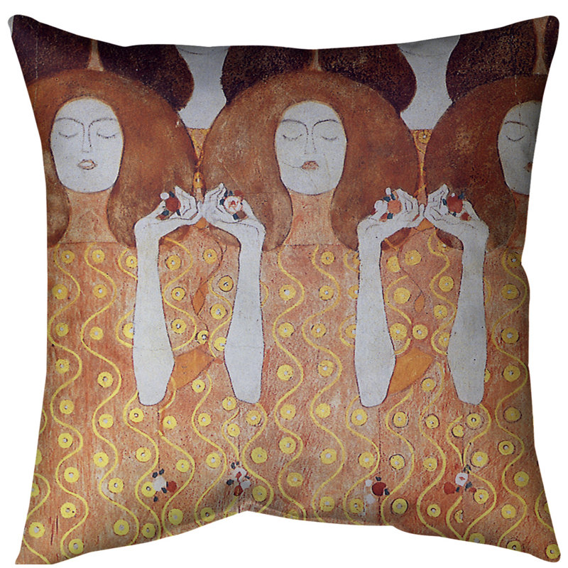Coussin euro mariées, Duvet synthétique, Orange, Polyester filé