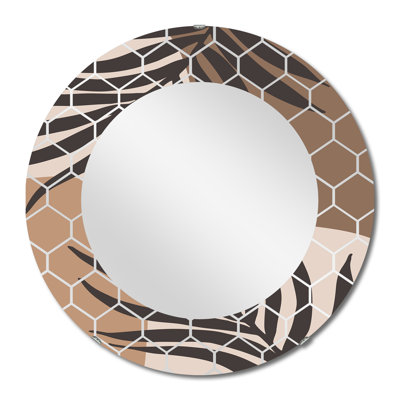 Moon and Sun Shapes In Retro Terracotta Tones III - Miroir mural moderne