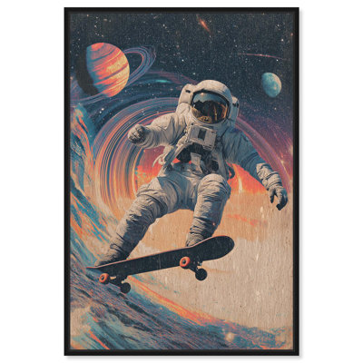 «Sick Tricks Astronaut Retro Decor», reproduction sur toile par Notoriart