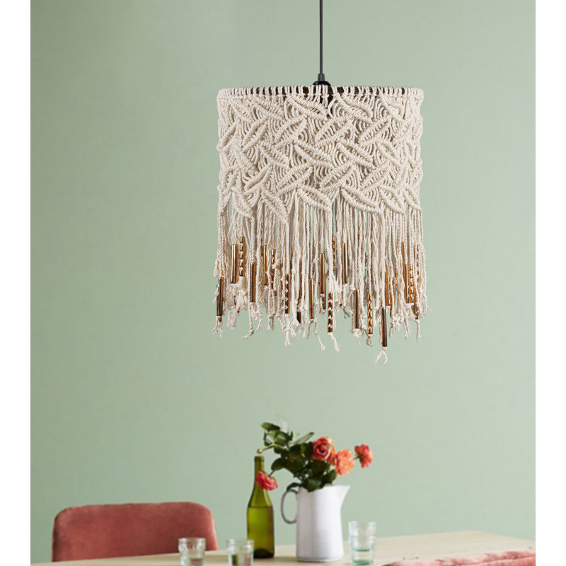 1 - Light Cream Unique/Statement Pendant