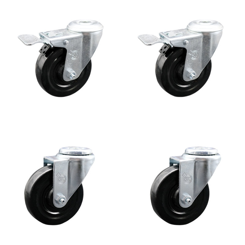 4 Piece Hard Rubber Caster Set