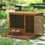 Mobilier de caisse pour chien en bois massif, chenil d'intérieur pliable avec table de bout multifonctionnelle rotative à 360 ° pour petits et moyens chiens, cage pour animaux portable avec plateau amovible et assemblage facile-1793641687